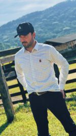 Camisa Masculina Xadrez Cinza Clássica Marruá Torn - Imagem 3