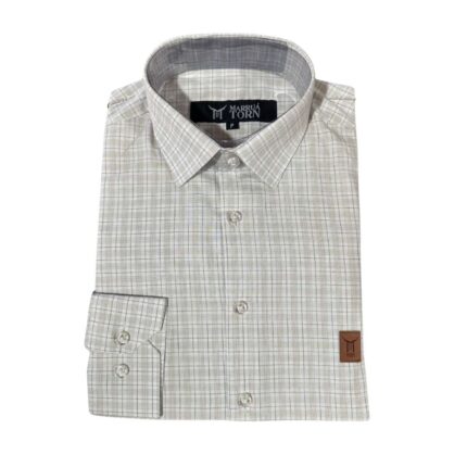 Camisa Masculina Xadrez Bege Clássica Marruá Torn